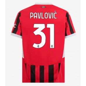 AC Milan Strahinja Pavlovic #31 Domaci Dres 2024-25 Kratak Rukavima